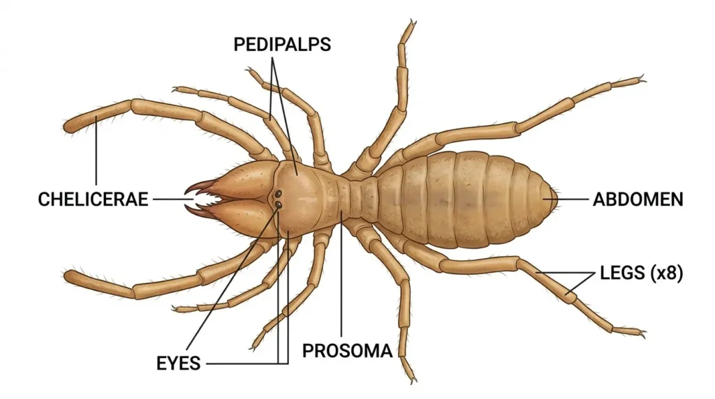 Camel Spider Anatomy Diagram 