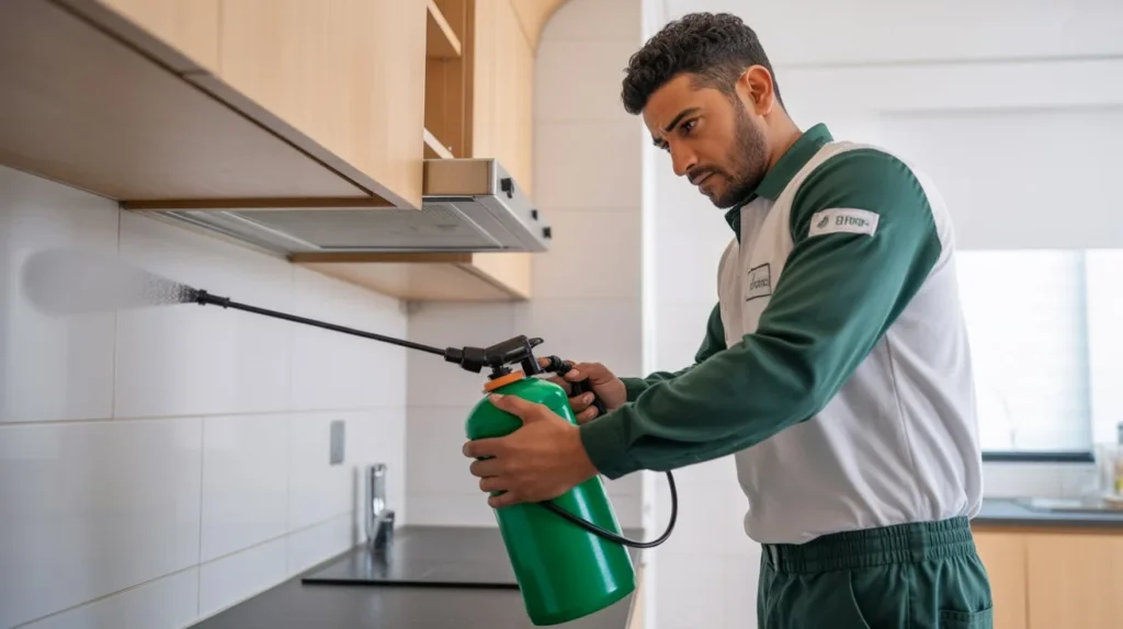 Pest Control expert doing inspection